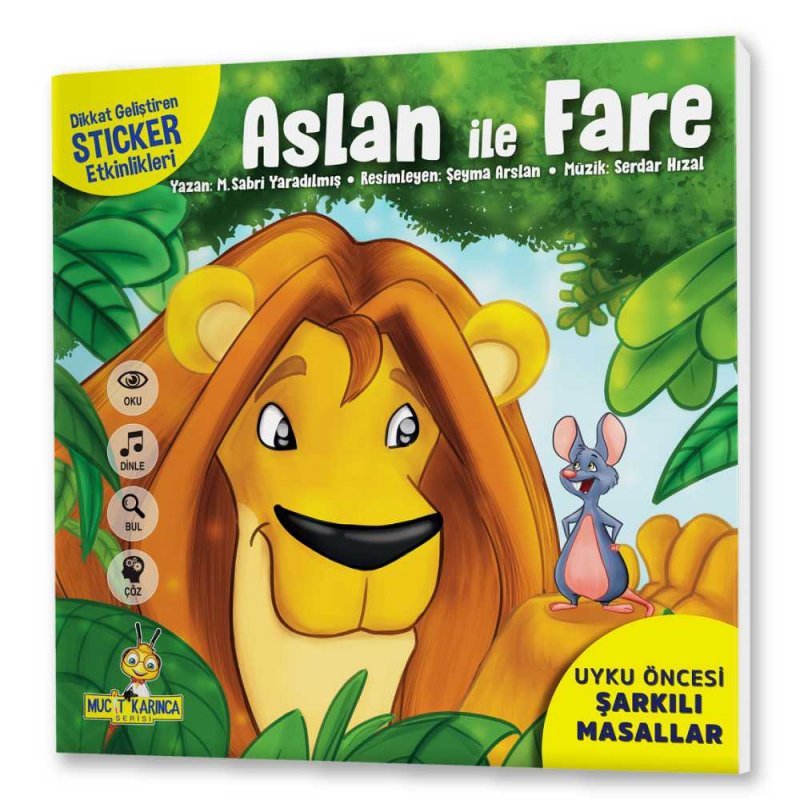 Aslan İle Fare Uyku Öncesi Şarkılı Masallar Stickerlı Fiyatı Yorumları