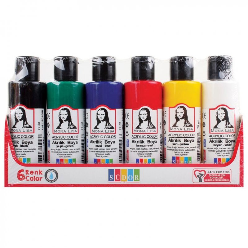 nova color akrilik boya 6 renk nc 180